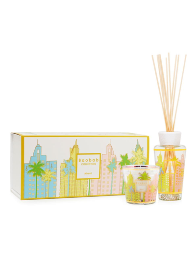 Shop Baobab Collection My First Baobab Miami 2-piece Gift Box In Gold Multi
