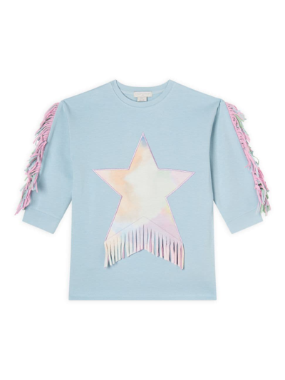Shop Stella Mccartney Little Girl's & Girl's Tie-dye Star Sweater In Blue
