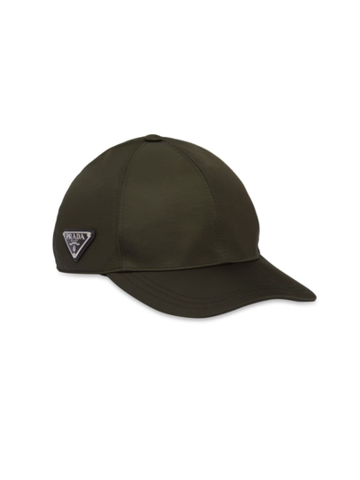 Shop Prada Men's Re-nylon Baseball Cap In Dark Green