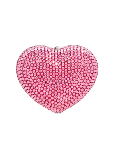 Shop Judith Leiber Women's Heart Miniature Crystal Clutch In Silver Pink