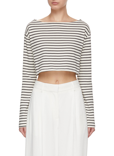 Shop The Frankie Shop Tilla Striped Cropped Top In White