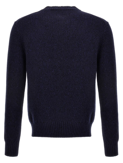 Shop Ami Alexandre Mattiussi Ami Paris 'ami De Coeur' Sweater In Blue