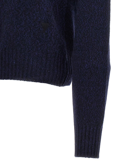 Shop Ami Alexandre Mattiussi Ami Paris Logo Cachemire Sweater In Blue