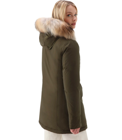 Shop Woolrich Luxury Artic Parka With Removable Fur In Dark Green
