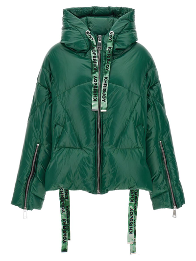 Shop Khrisjoy 'chris Iconic Shiny' Down Jacket In Green