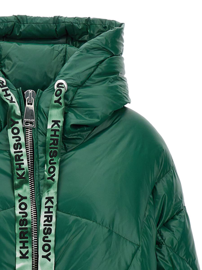 Shop Khrisjoy 'chris Iconic Shiny' Down Jacket In Green