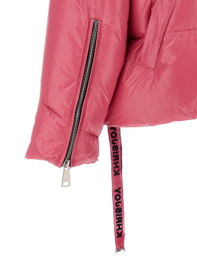 Shop Khrisjoy 'chris Iconic Shiny' Down Jacket In Pink