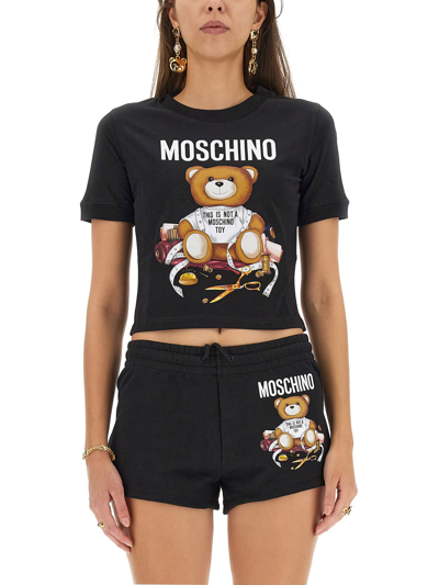 Shop Moschino Teddy Bear T-shirt In Nero
