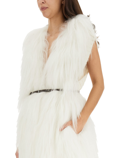 Shop Fabiana Filippi Fur Vest In Bianco