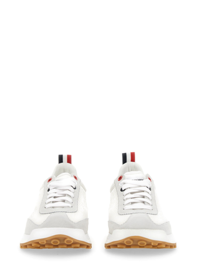 Shop Thom Browne Low-top Panelled Sneaker In Bianco