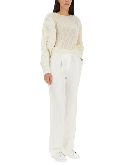 Shop Fabiana Filippi Wool Jersey. In Bianco