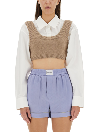 Shop Alexander Wang T Layered Cropped Top In Multicolor