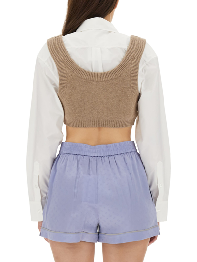 Shop Alexander Wang T Layered Cropped Top In Multicolor