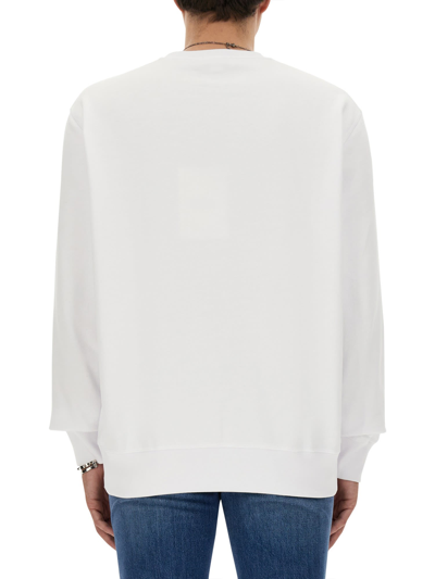 Shop Alexander Mcqueen Skull Sweatshirt In Bianco