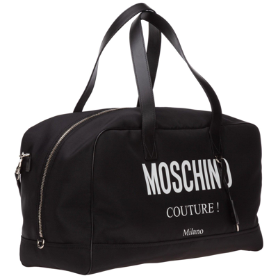 Shop Moschino Logo Printed Duffle Bag In 2555