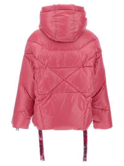 Shop Khrisjoy Chris Iconic Shiny Down Jacket In Pink