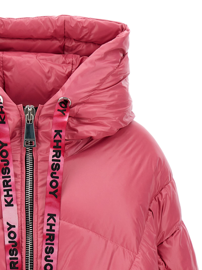 Shop Khrisjoy Chris Iconic Shiny Down Jacket In Pink