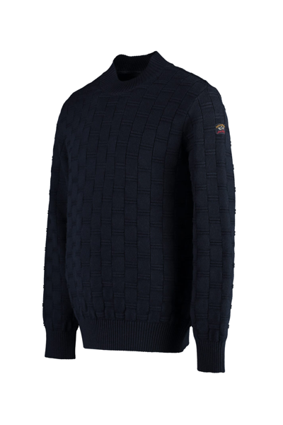 Shop Paul&amp;shark Virgin Wool Crew-neck Sweater In Blue