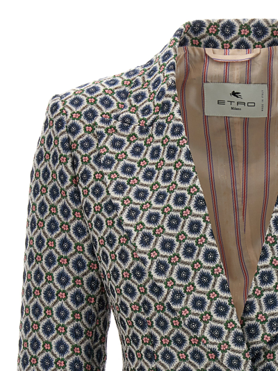 Shop Etro Floral Jacquard Blazer Jacket In Multicolor