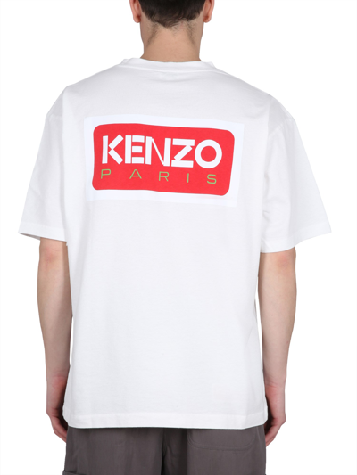 Shop Kenzo T-shirt With Logo In Bianco