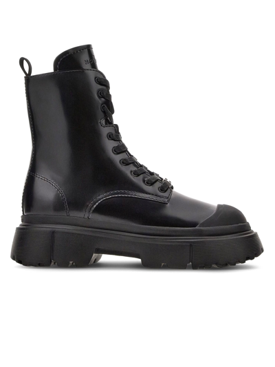 Shop Hogan H619 - Combat Boots In Black