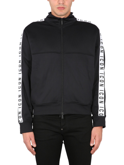 Shop Dsquared2 Sweatshirt With Icon Band In Nero