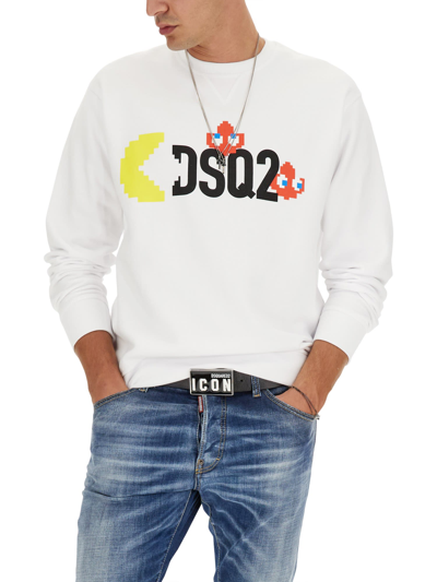 Shop Dsquared2 Dsquared X Pac-man Sweatshirt In Bianco