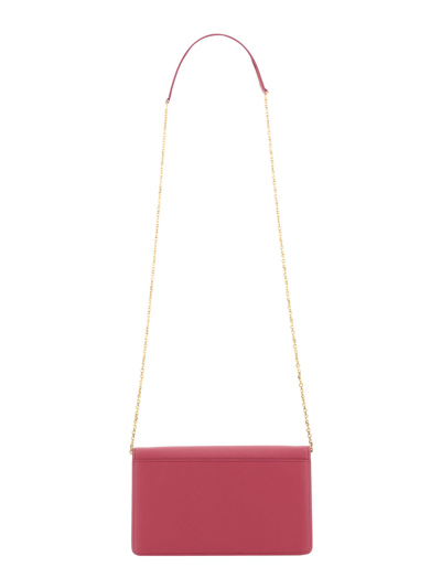 Shop Marni Wallet With Shoulder Strap In Fucsia