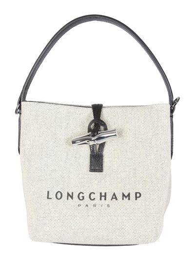 Shop Longchamp Small Roseau Bag In Cipria