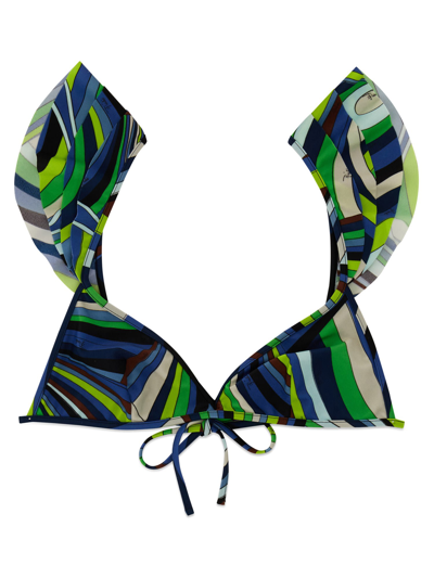 Shop Emilio Pucci Logo Bikini Top In Multicolor