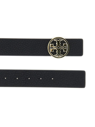Shop Tory Burch Belt With Logo Buckle In Nero