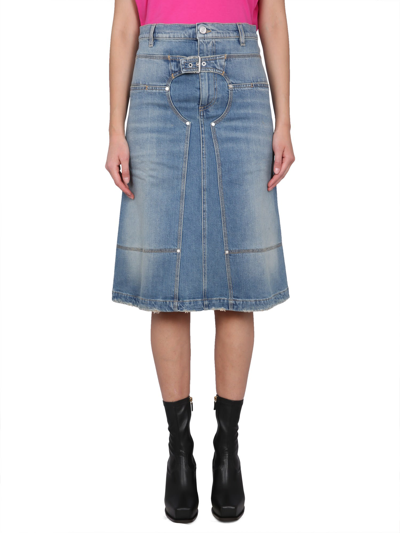Shop Stella Mccartney Midi Skirt In Azzurro