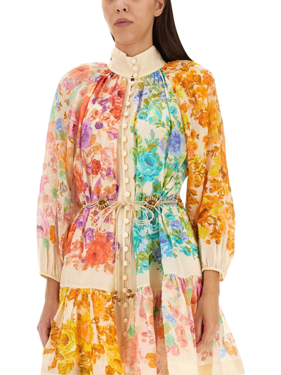 Shop Zimmermann Raie Dress In Multicolor