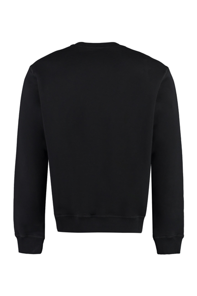Shop Dsquared2 Printed Cotton Sweatshirt In Black