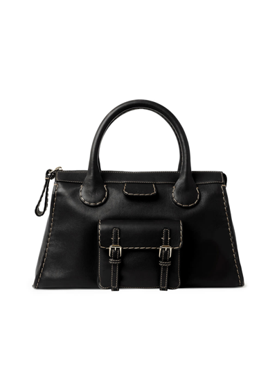 Shop Chloé Edith Medium Daybag In Black