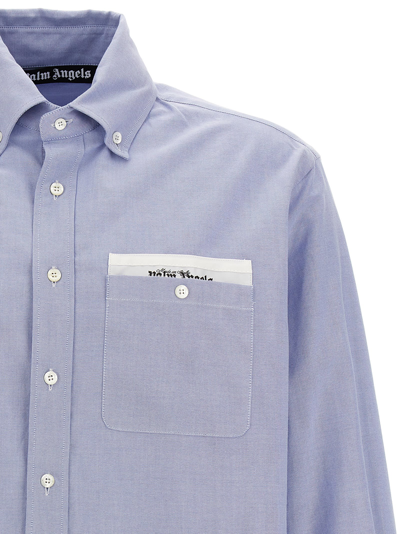 Shop Palm Angels Sartorial Tape Shirt In Light Blue