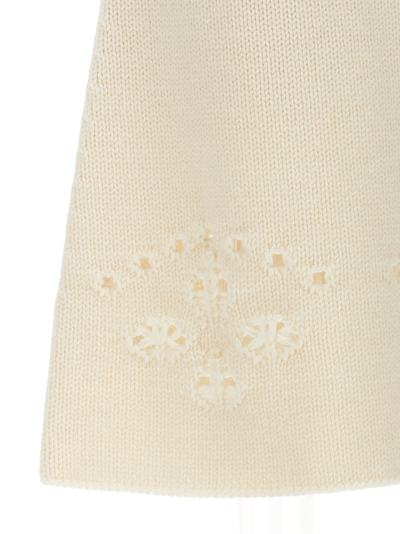 Shop Chloé Openwork Embroidery Skirt In White