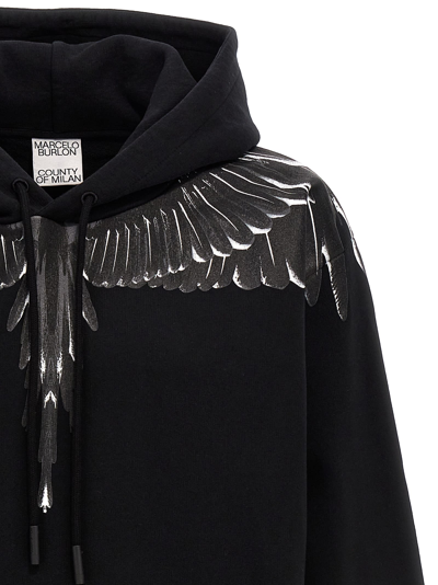 Shop Marcelo Burlon County Of Milan Wings Hoodie In Black