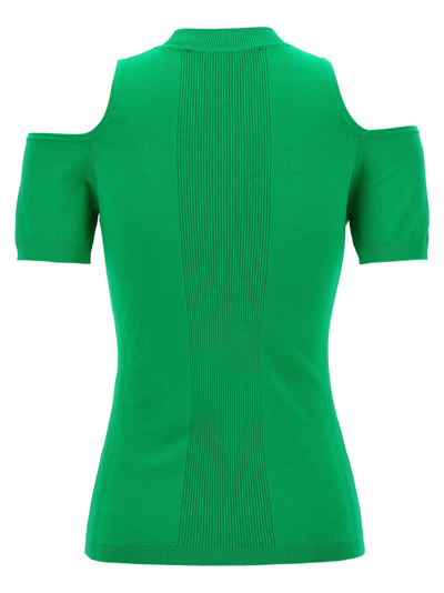 Shop Karl Lagerfeld Cut Out Top In Green