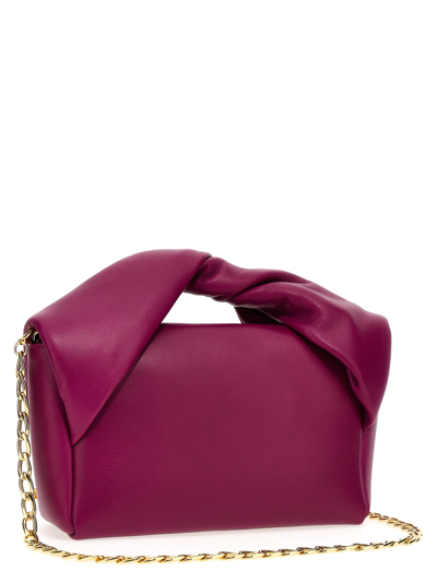 Shop Jw Anderson Twister Midi Handbag In Purple