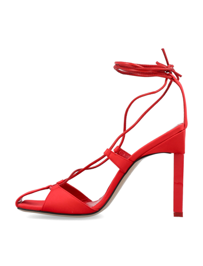 Shop Attico Adele Lace-up Sandal 105 In Red