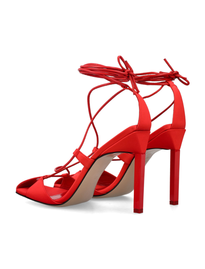 Shop Attico Adele Lace-up Sandal 105 In Red