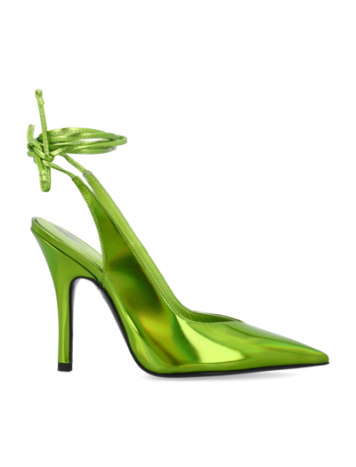 Attico Slingback "venus" Hollographic Green In Lime