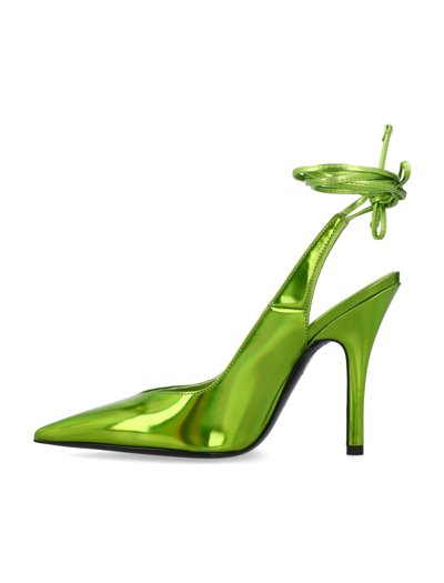 Attico Slingback "venus" Hollographic Green In Lime
