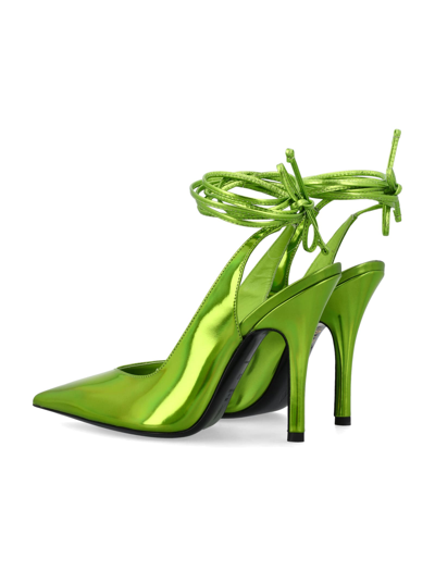 Attico Slingback "venus" Hollographic Green In Lime