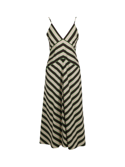 Msgm Chevron-print Rear-tie Dress