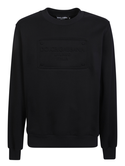 Shop Dolce & Gabbana Embossed Logo Sweatshirt In Black