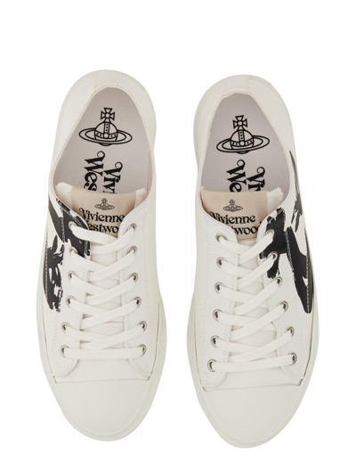 Shop Vivienne Westwood Sneaker Plimsoll In Bianco