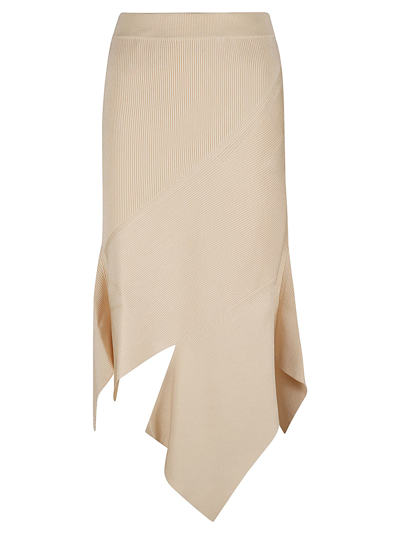 Shop Stella Mccartney Ribbed Skirt In Ivory
