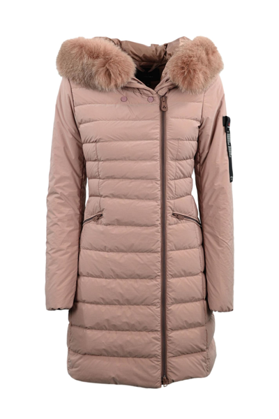 Shop Peuterey Down Jacket With Fur  Seriola ml 04 Fur In Rosa